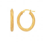 Gold Oval Fancy Twist Earrings