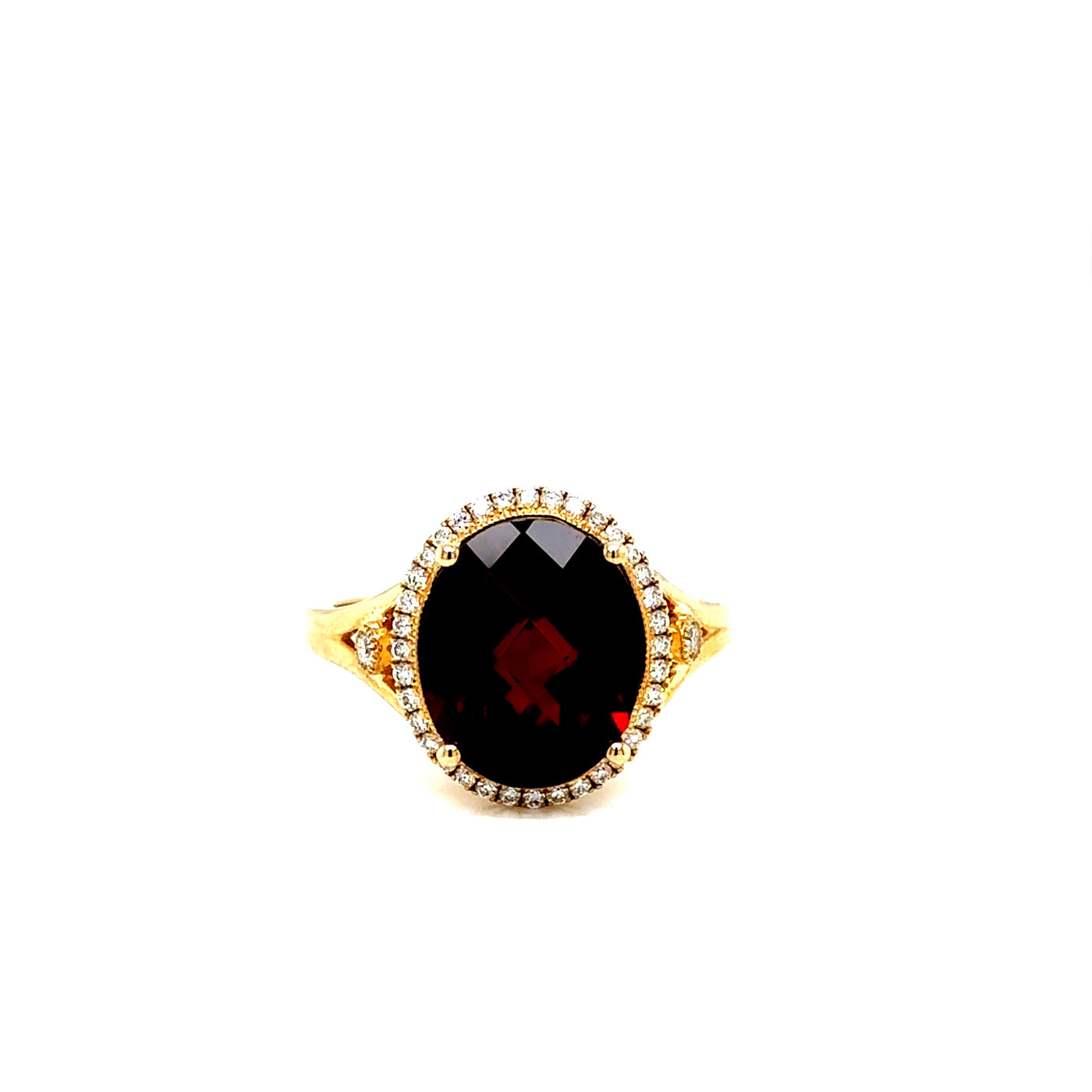 Oval Garnet & Diamond ring