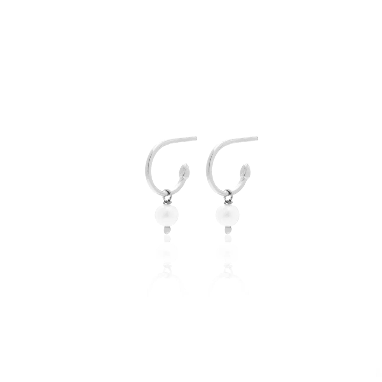Pearl hoop earrings with removable mini freshwater pearls- SS