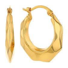 Textured Gold Creole Hoops