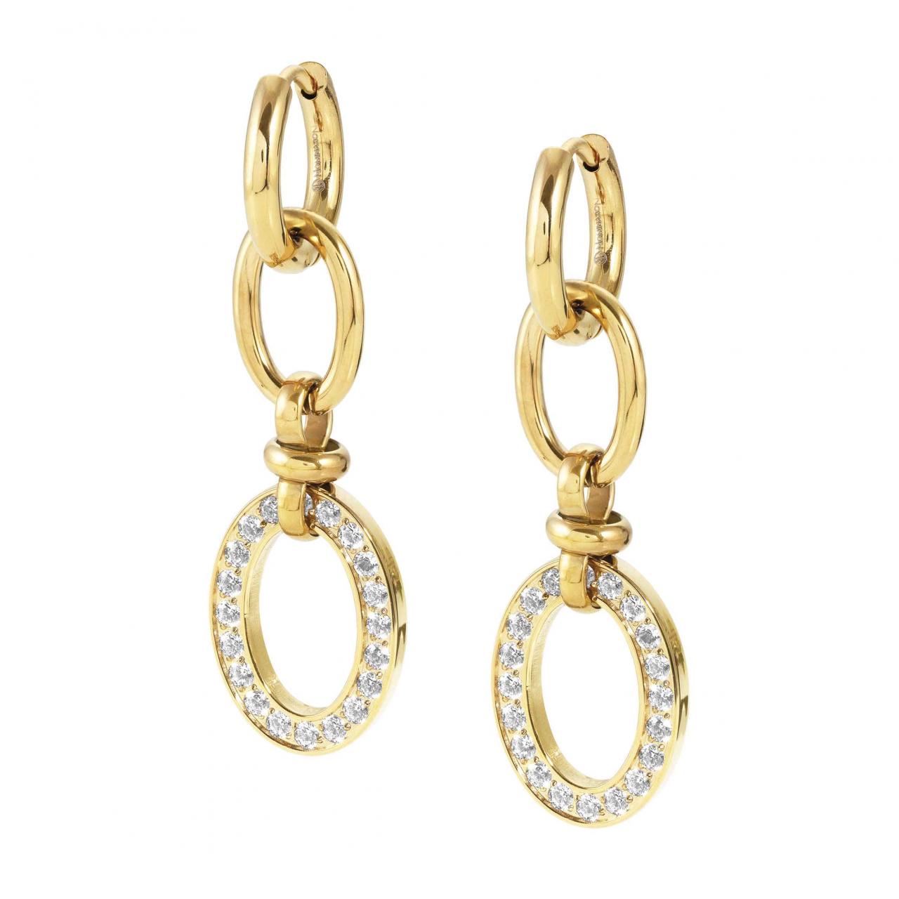 Affinity gold PVD coated stainless steel chain drop earrings