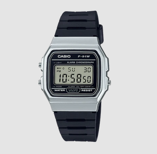 Black and Silver Digital Watch