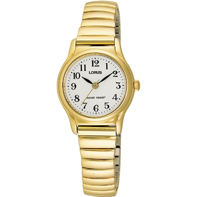 Lorus Ladies Regular Watch Gold Stretchy band Cambridge Jewellers