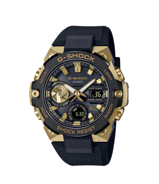 Black and gold g shock mens watch sales