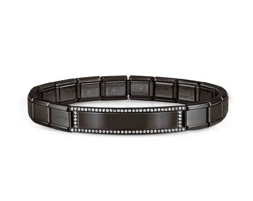 Bracelet with Cubic Zircona, black PVD design