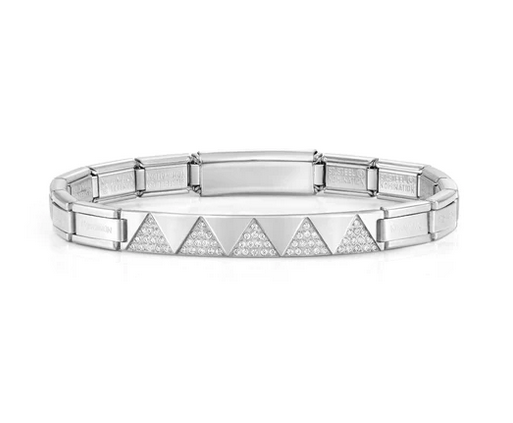Stainless steel Bracelet with a triangle CZs