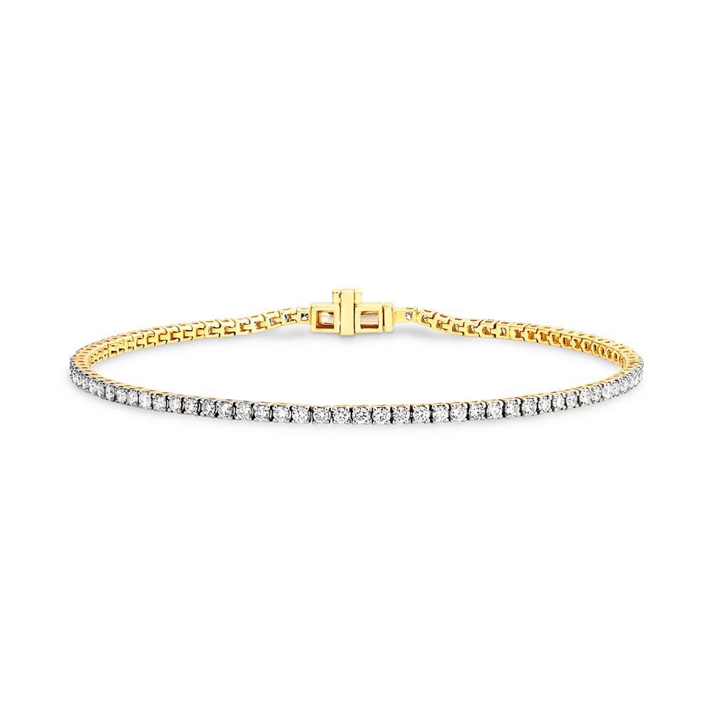 Tennis bracelet 9ct gold w diamonds