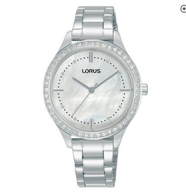 Ladies Stainless steel case - MOP dial - CZ s