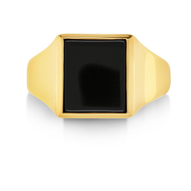 9ct gold signet with black onyx