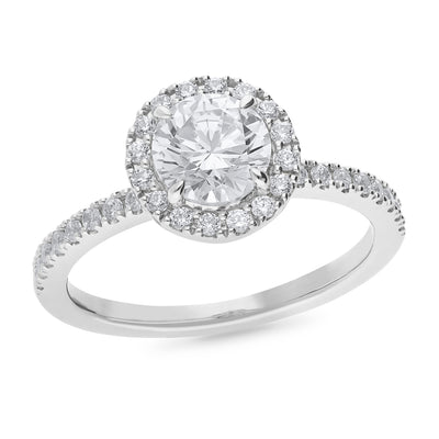 The Giselle - Round Brilliant Cut Halo Cluster Diamond Ring