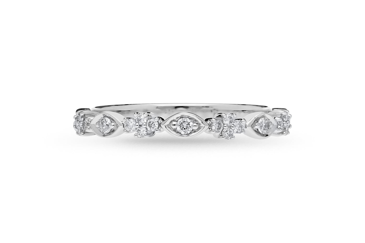 The Indira - Round Brilliant Cut Diamond Band Ring