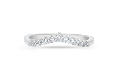 The Flora - Round Brilliant Cut Diamond Curved Band Ring