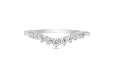 The Flora - Round Brilliant Cut Diamond Curved Band Ring