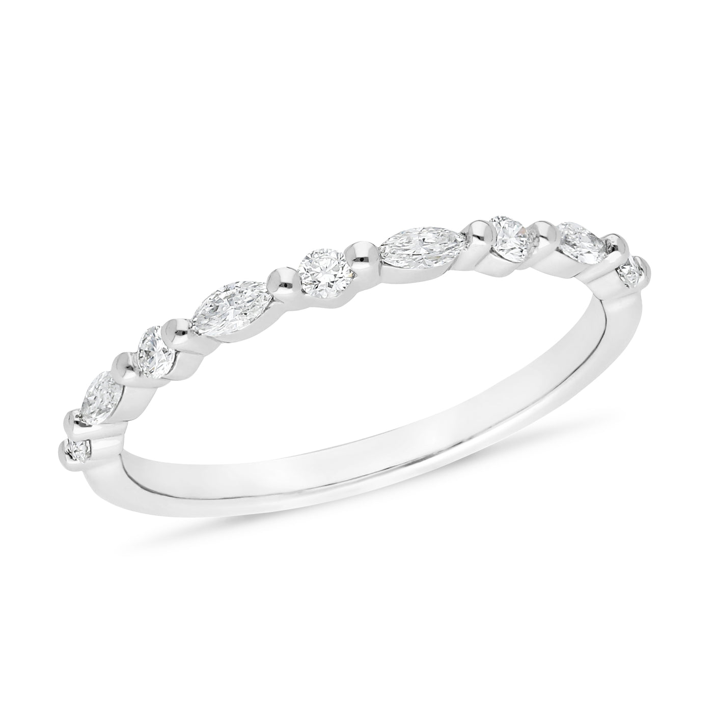 The Beatrice - Round Briiliant & Marquis Cut Diamond Band Ring