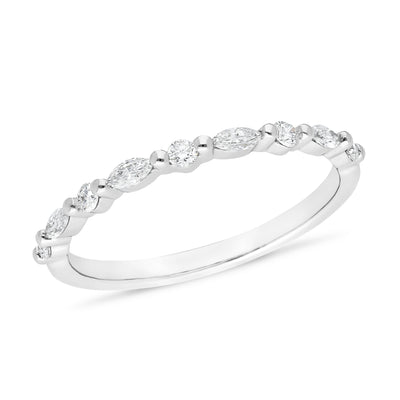 The Beatrice - Round Briiliant & Marquis Cut Diamond Band Ring