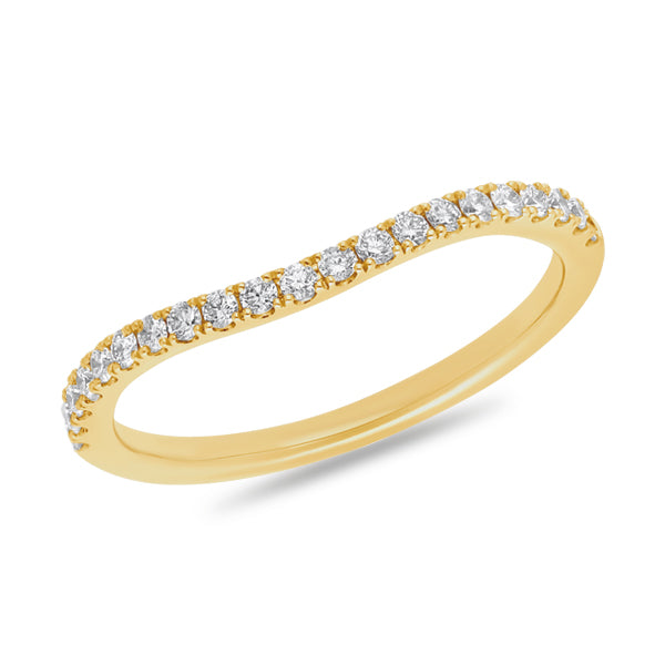 The Anya - Round Brilliant Cut Diamond Curved Band Ring
