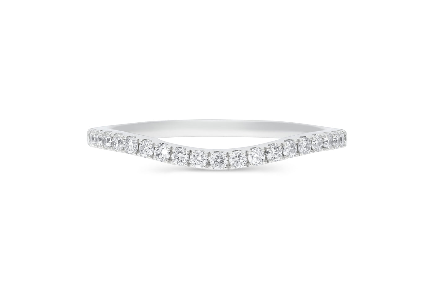 The Anya - Round Brilliant Cut Diamond Curved Band Ring