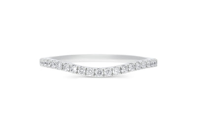 The Anya - Round Brilliant Cut Diamond Curved Band Ring