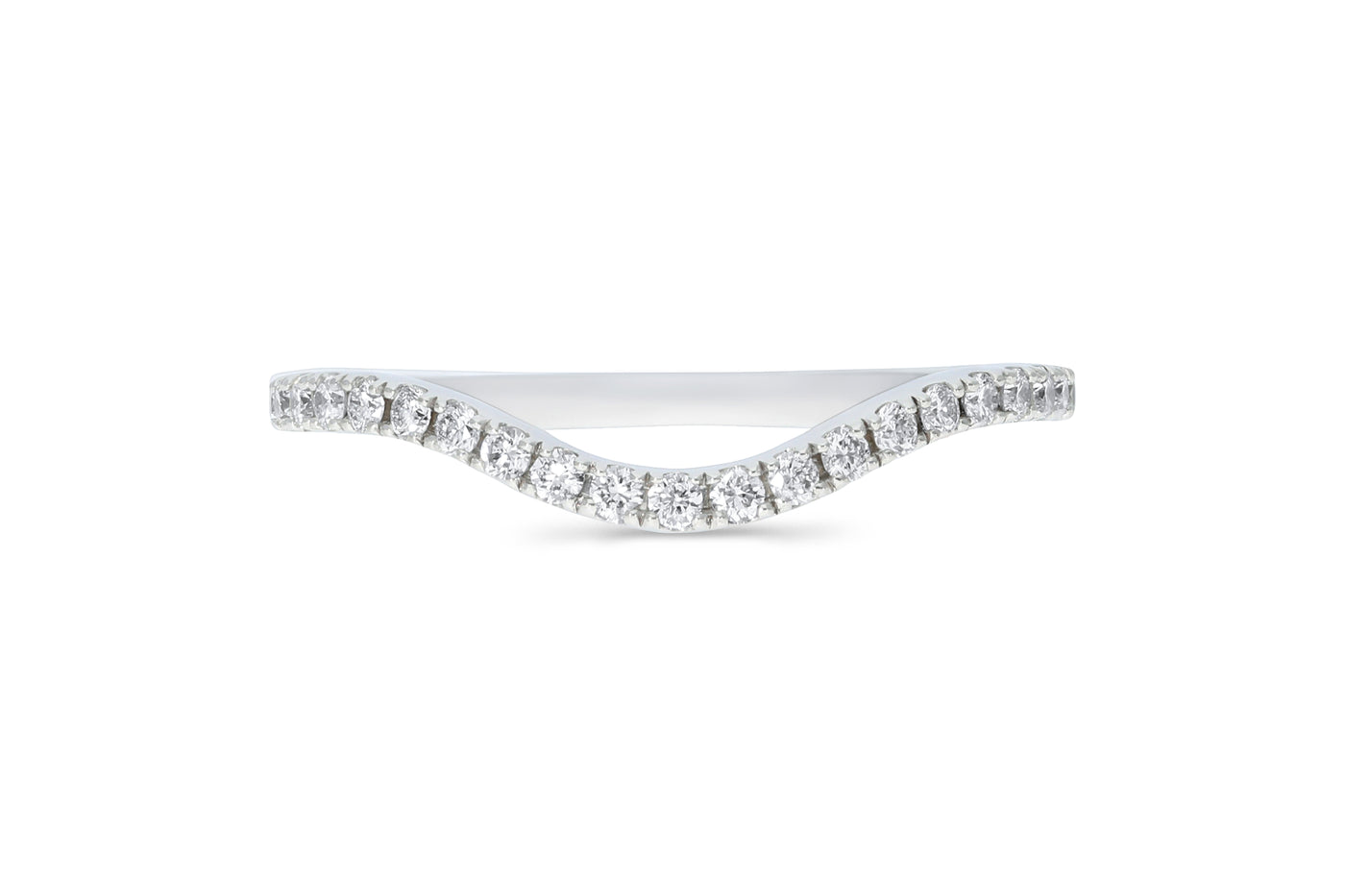 The Winona - Round Brilliant Cut Diamond Curved Band Ring