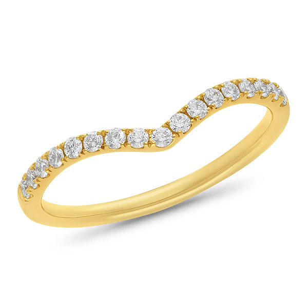 The Violet - Round Brilliant Cut Diamond Curved Band Ring