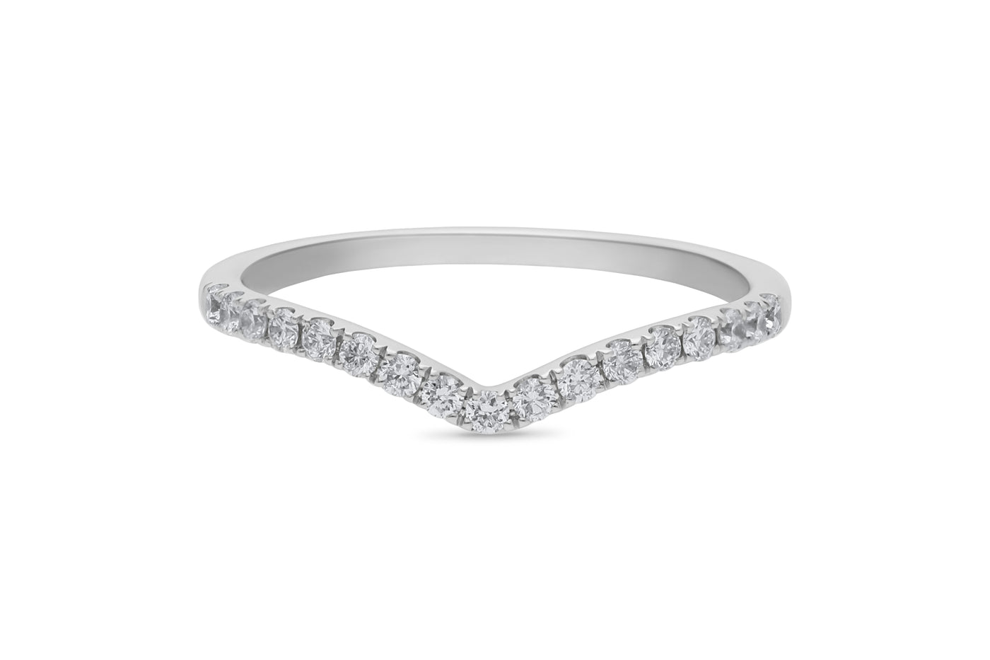 The Violet - Round Brilliant Cut Diamond Curved Band Ring