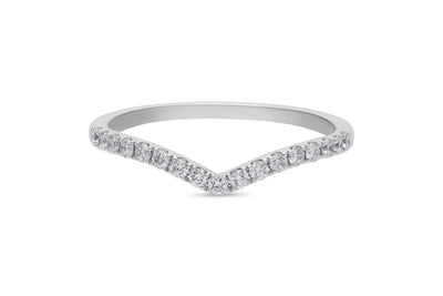 The Violet - Round Brilliant Cut Diamond Curved Band Ring
