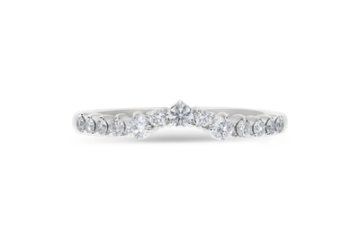 The Tessa - Round Brilliant Cut Diamond Curved Band Ring
