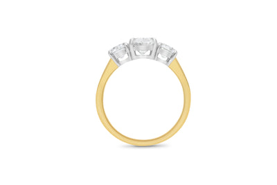 The Vivienne - Oval & Round Brilliant Cut Diamond Three Stone Ring