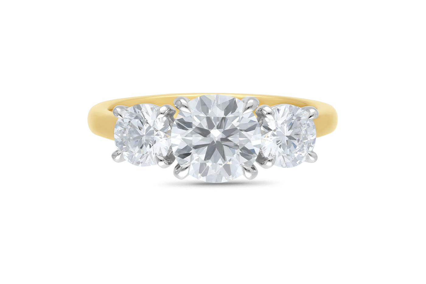 The Ophelia - Round Brilliant Cut Diamond Three Stone Ring
