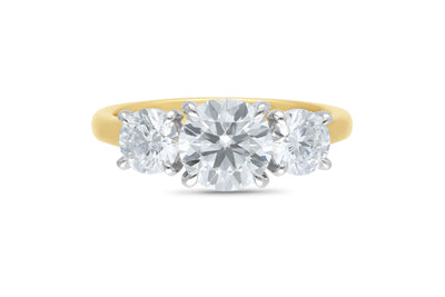 The Ophelia - Round Brilliant Cut Diamond Three Stone Ring