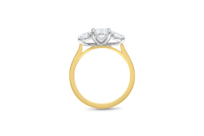 The Zara - Oval Brilliant Cut Diamond Three Stone Ring