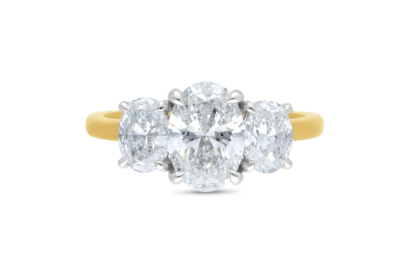 The Zara - Oval Brilliant Cut Diamond Three Stone Ring