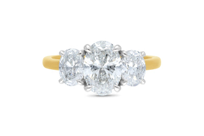 The Zara - Oval Brilliant Cut Diamond Three Stone Ring