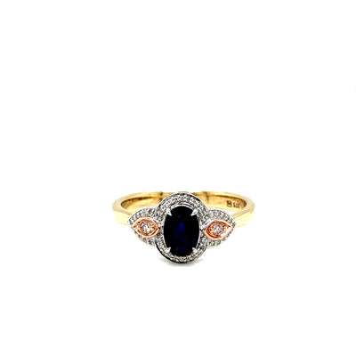Sapphire and Pink Diamond ring