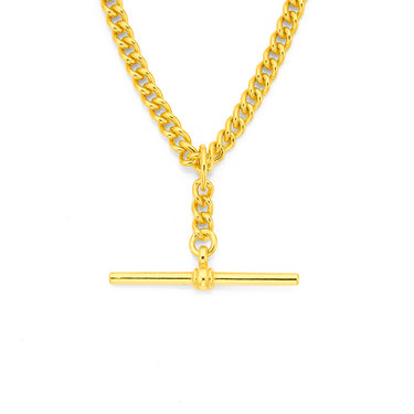 9ct yellow  gold T-Bar necklace