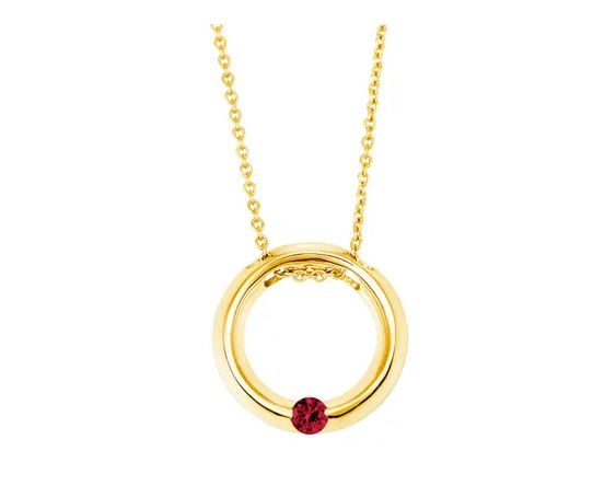 Round Ruby Pendant - 9ct