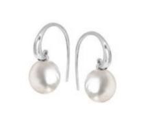 Oval FWP Pearl Drop Hook Earrings - 10mm - RPSS