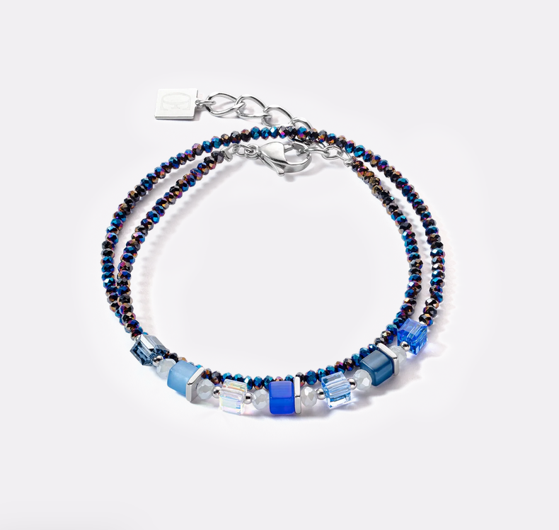 Joyful Colours Wrap Bracelet Silver Blue