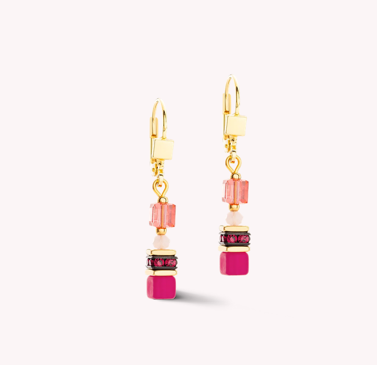 Magenta Cube Earrings