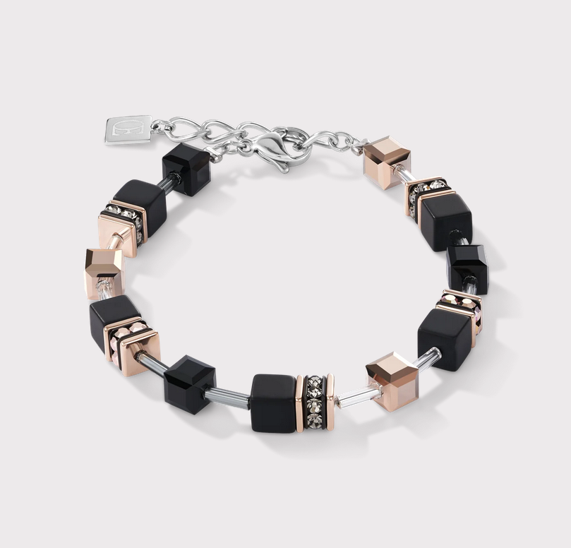 Rose gold and onyx bracelet