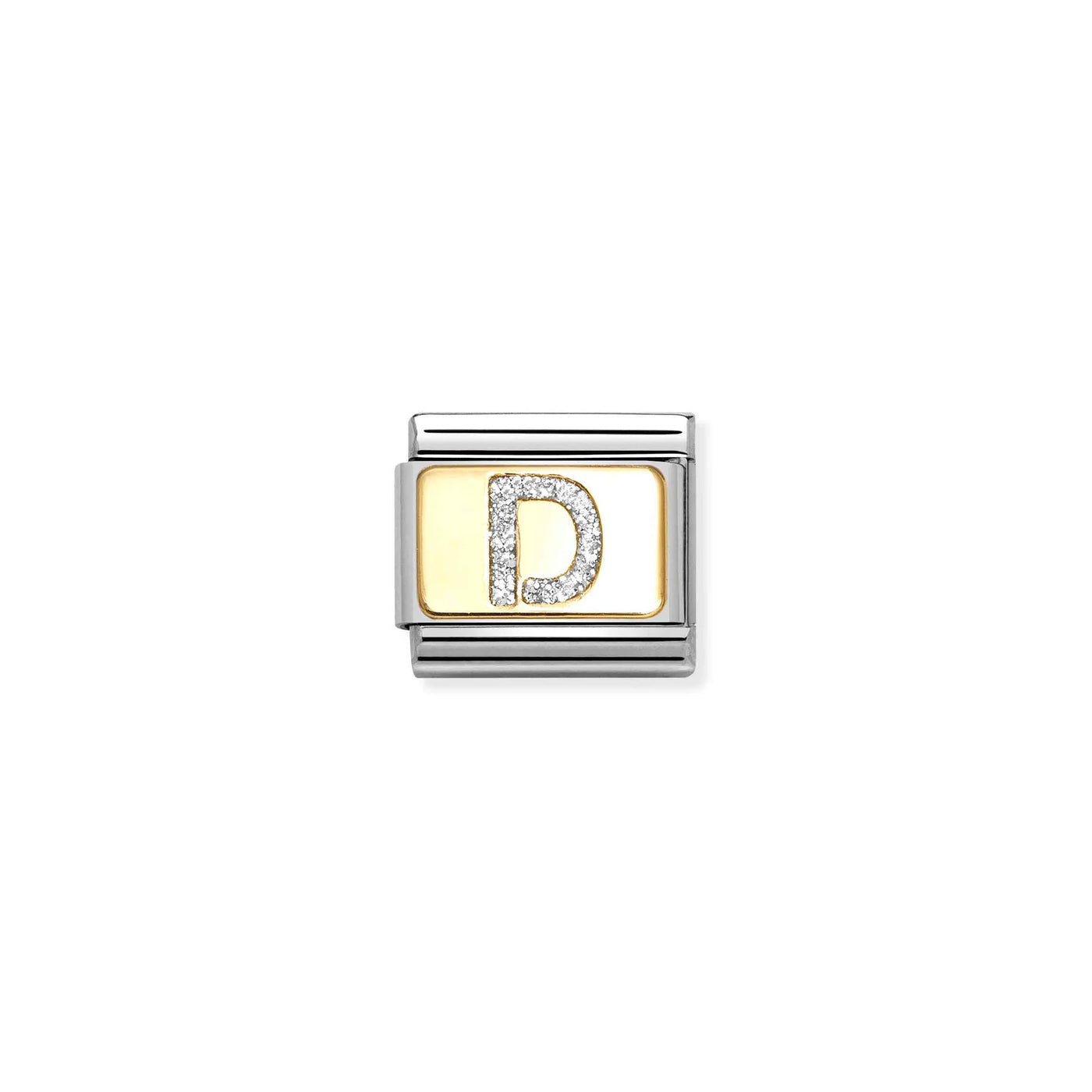 Letter D Gold Glitter Charm