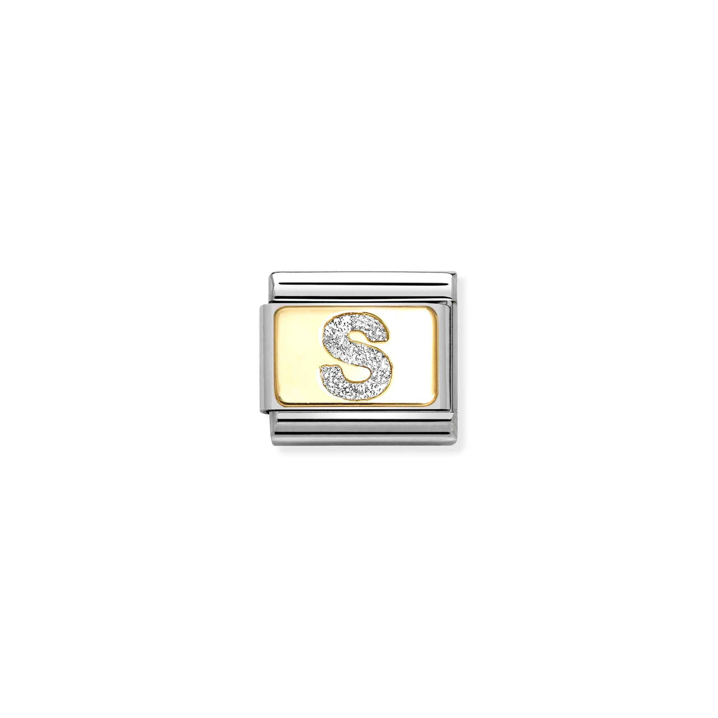 Letter S Gold Glitter Charm