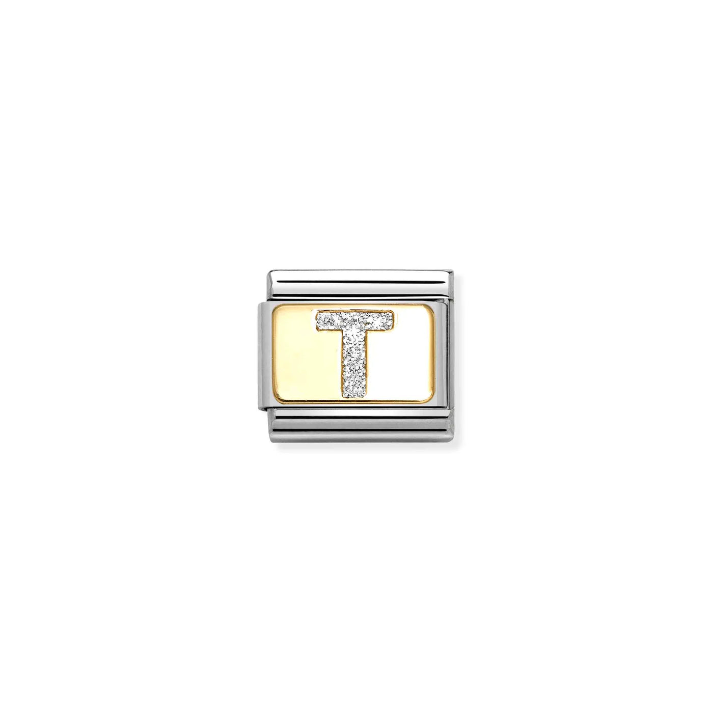 Letter T Gold Glitter Charm