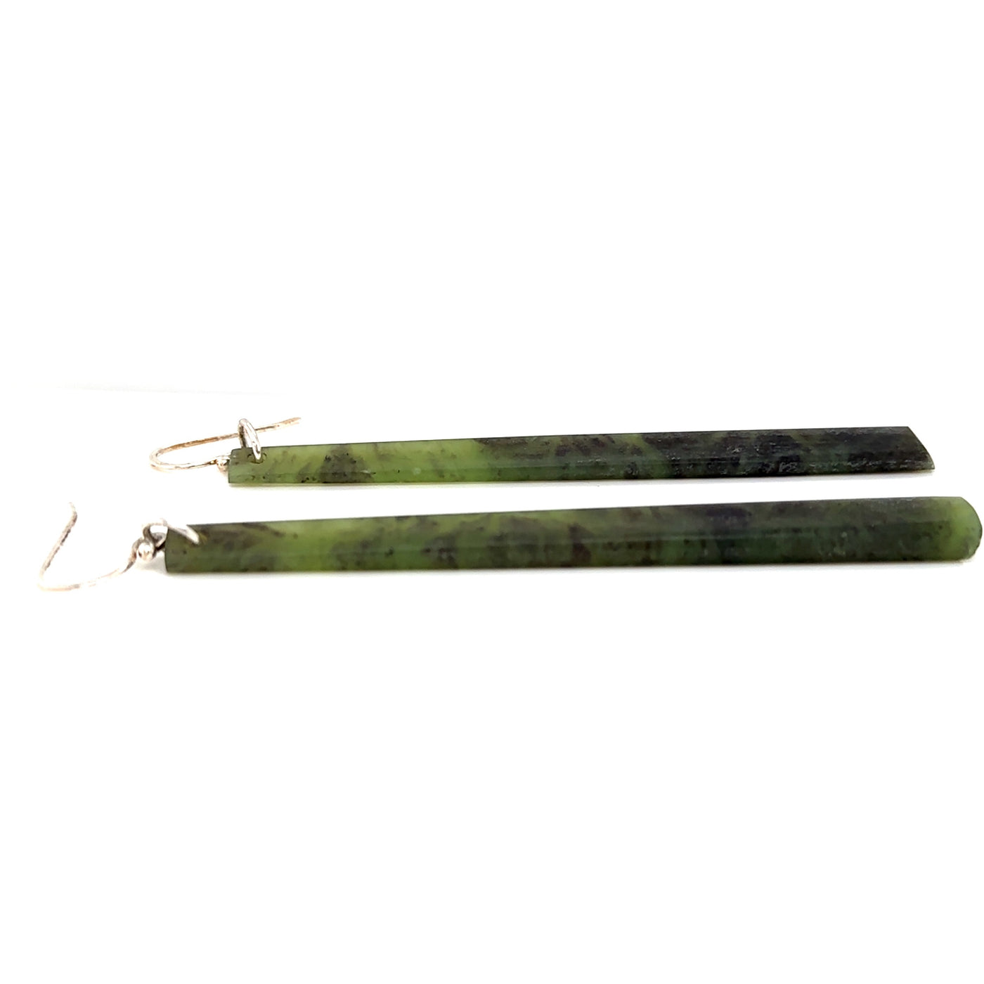 Long Skinny Greenstone earrings