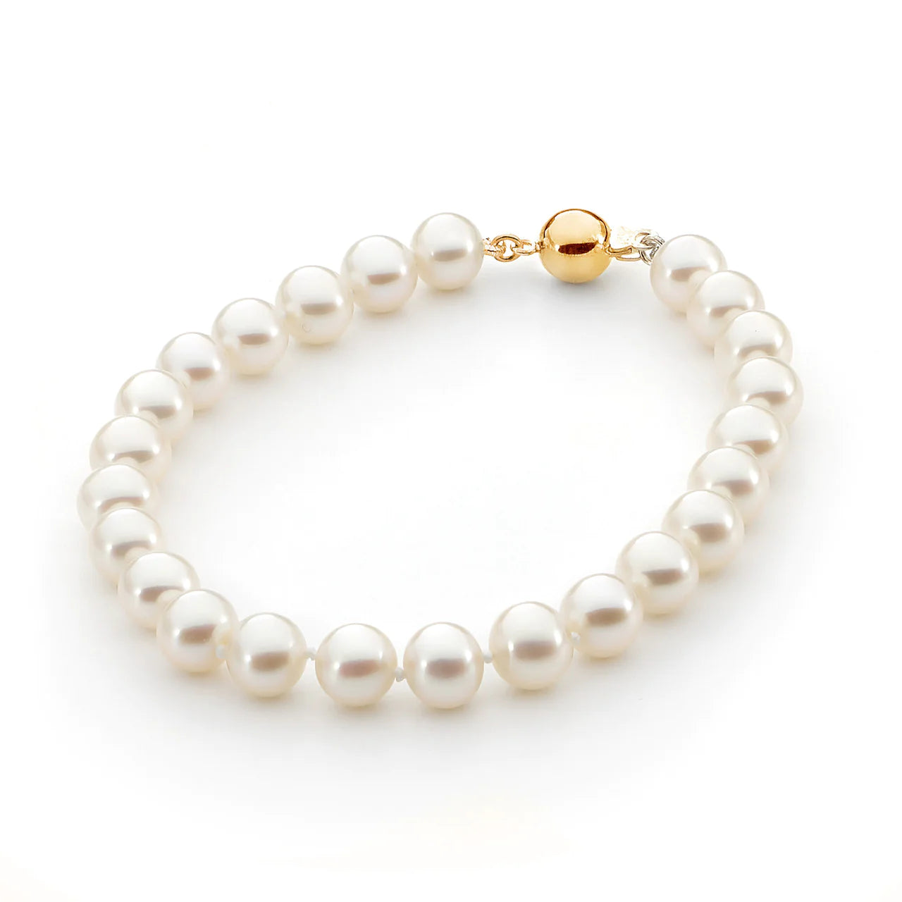 FWP white with gold clasp bracelet