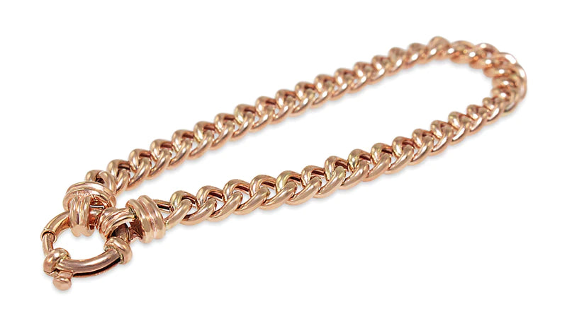 9ct Rose Gold Solid Curb Bracelet