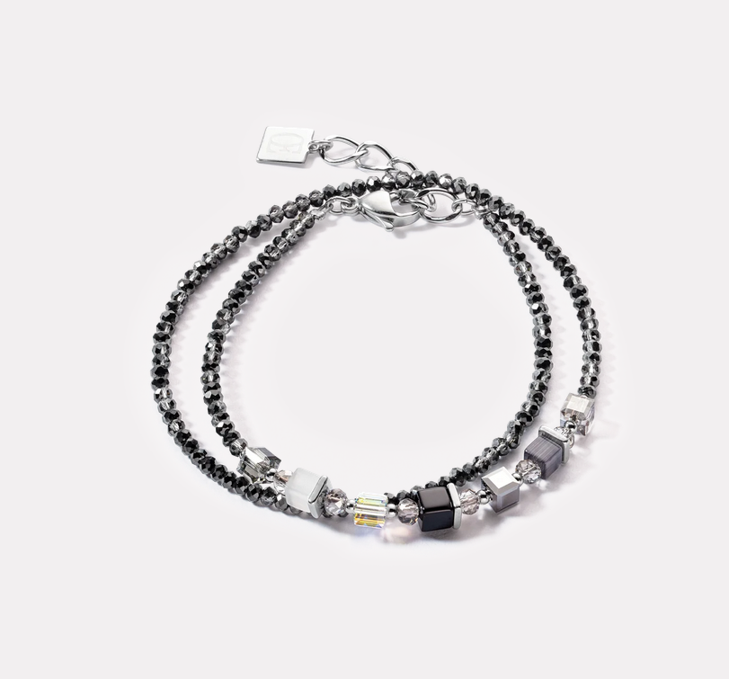 Joyful Colours Wrap Bracelet Silver Grey