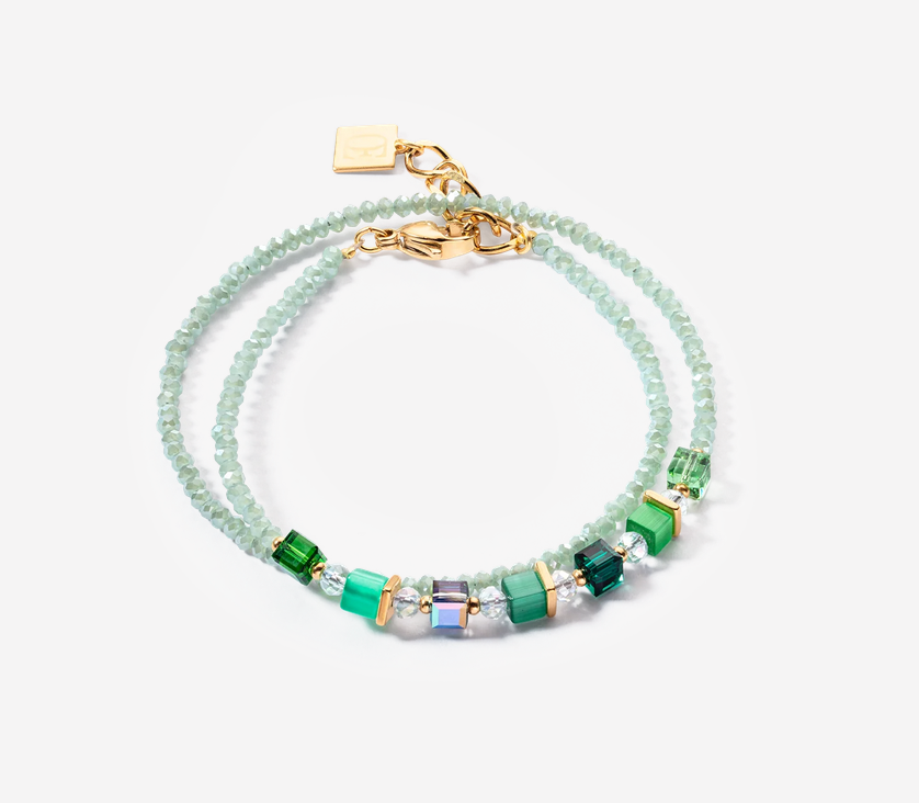 Joyful Colours Wrap Bracelet Gold Green