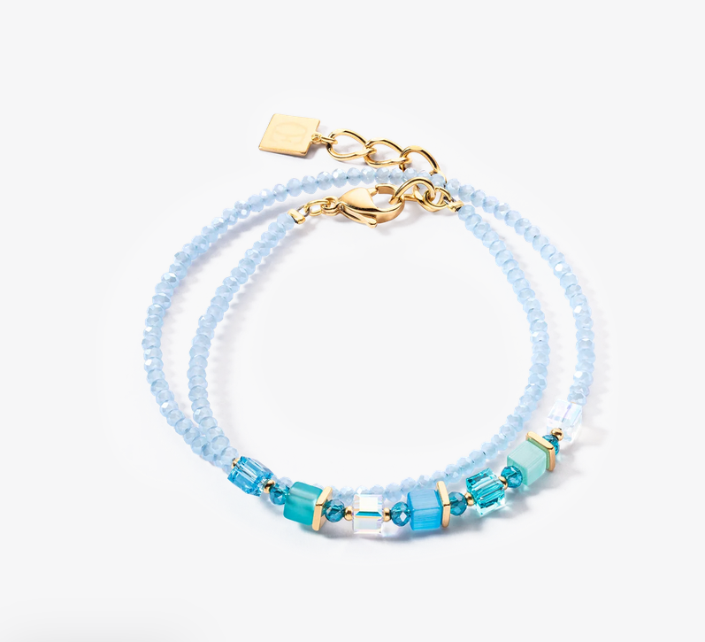 Joyful Colours Wrap Bracelet Gold Turquoise