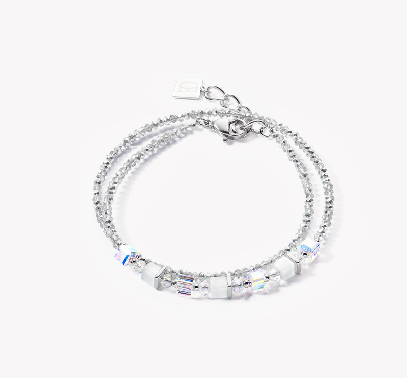 Joyful Colours Wrap Bracelet Silver White